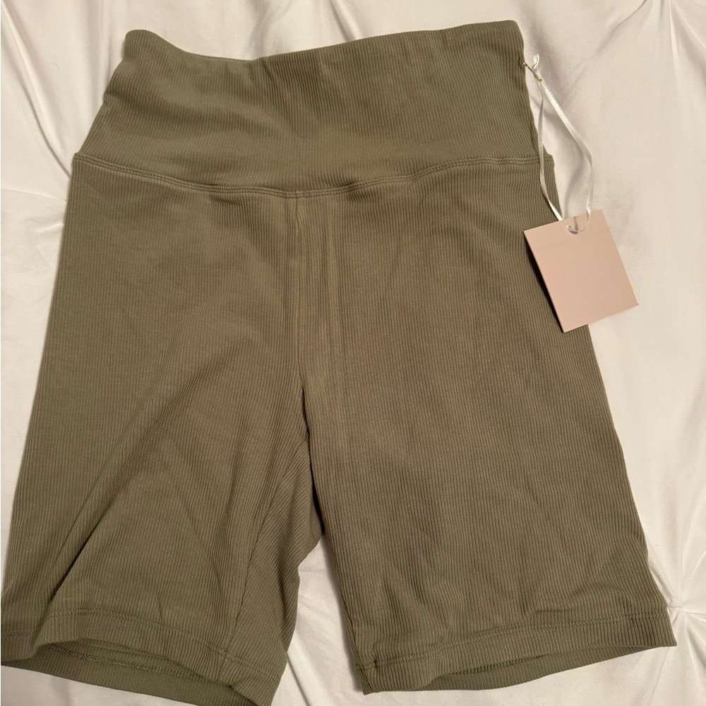 Green biker shorts